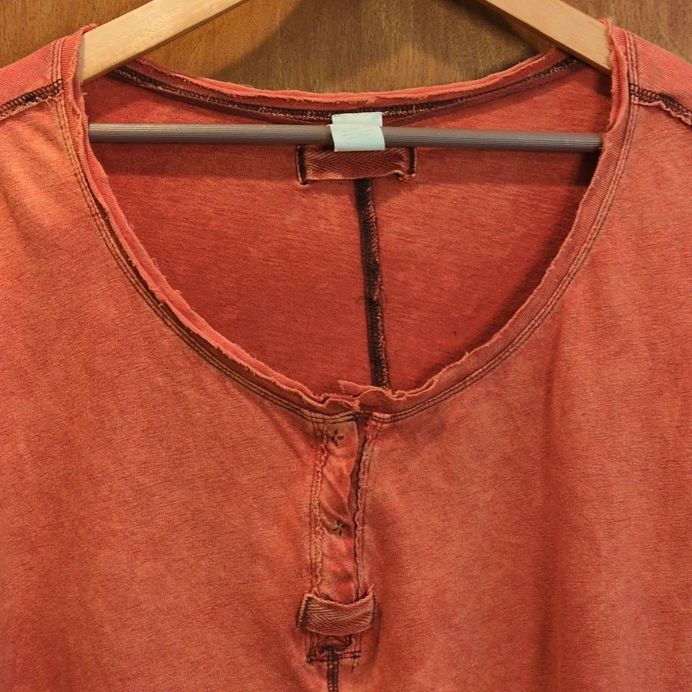 Free People First Base Henley In Copper Size S - Picture 3 of 10